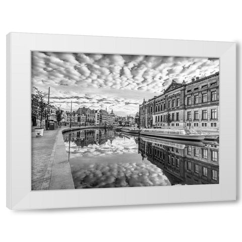 Amsterdam-reflections White Modern Wood Framed Art Print by Frank, Assaf