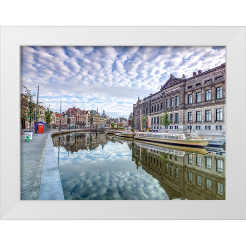 Amsterdam-reflections White Modern Wood Framed Art Print by Frank, Assaf