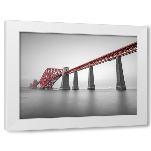 Forth Rail Bridge, Scotland White Modern Wood Framed Art Print by Frank, Assaf