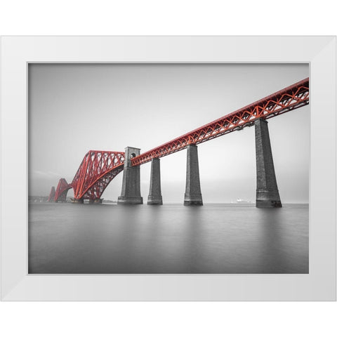 Forth Rail Bridge, Scotland White Modern Wood Framed Art Print by Frank, Assaf