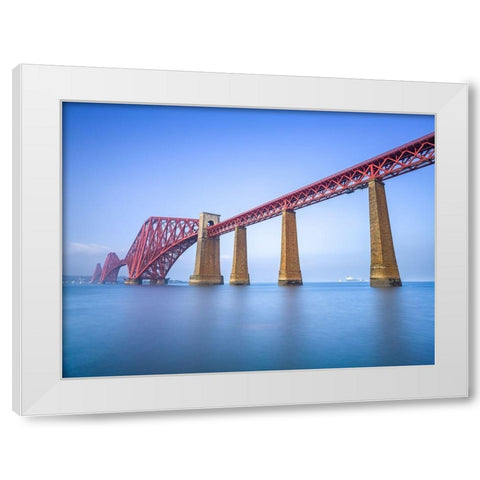 Forth Rail Bridge, Scotland White Modern Wood Framed Art Print by Frank, Assaf