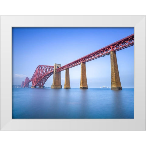 Forth Rail Bridge, Scotland White Modern Wood Framed Art Print by Frank, Assaf