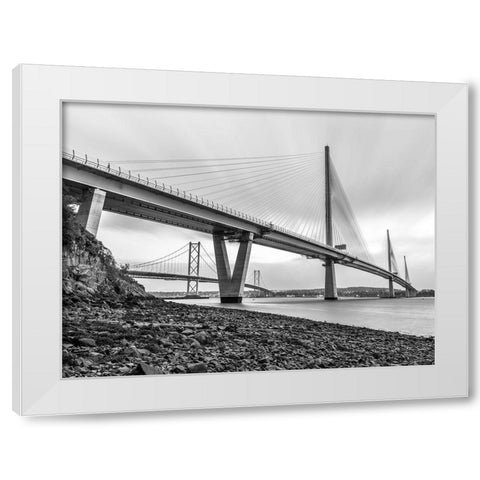 Queensferry Crossing, Scotland White Modern Wood Framed Art Print by Frank, Assaf