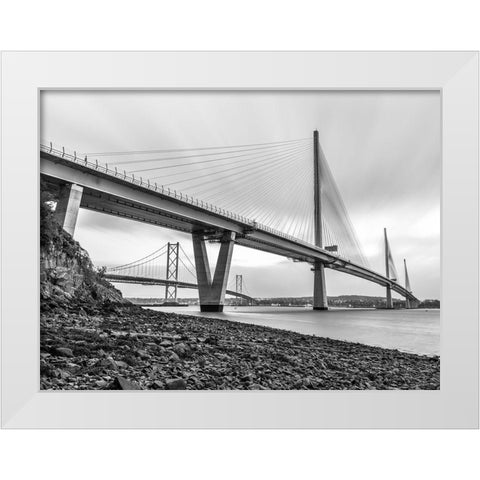 Queensferry Crossing, Scotland White Modern Wood Framed Art Print by Frank, Assaf