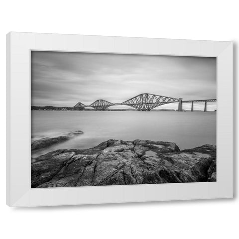 Forth Rail Bridge, Scotland White Modern Wood Framed Art Print by Frank, Assaf