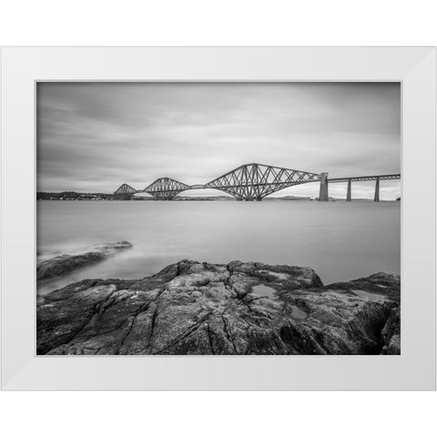 Forth Rail Bridge, Scotland White Modern Wood Framed Art Print by Frank, Assaf