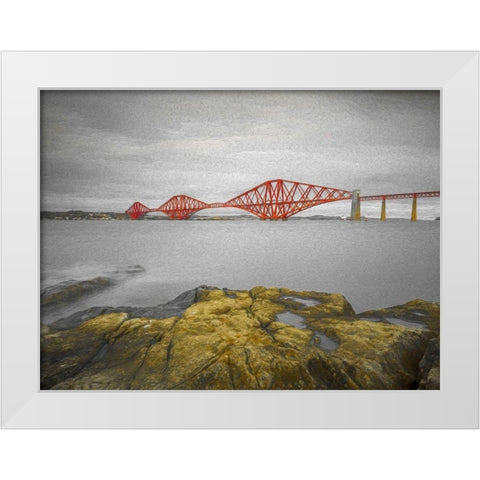 Forth Rail Bridge, Scotland White Modern Wood Framed Art Print by Frank, Assaf