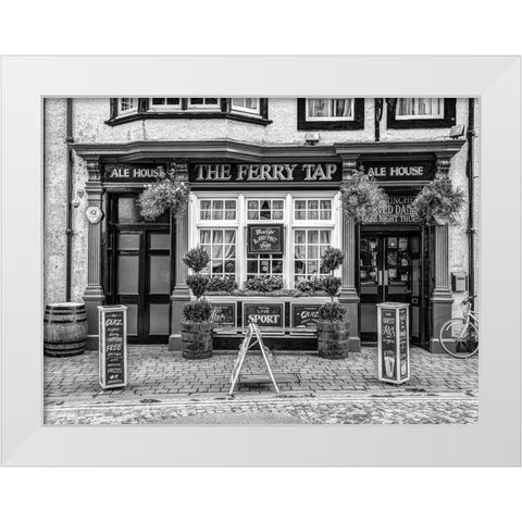 Cafe in South Queensferry White Modern Wood Framed Art Print by Frank, Assaf