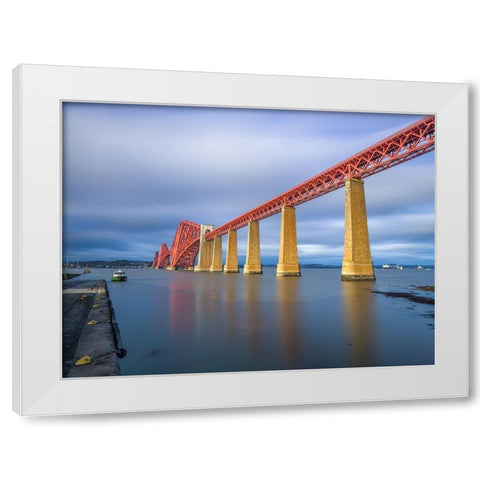Forth Rail Bridge, Scotland White Modern Wood Framed Art Print by Frank, Assaf