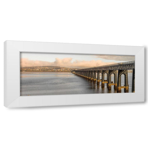 Tay Rail Bridge-Dundee-Scotland White Modern Wood Framed Art Print by Frank, Assaf