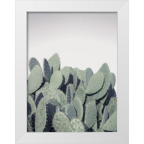 Cacti White Modern Wood Framed Art Print by Frank, Assaf