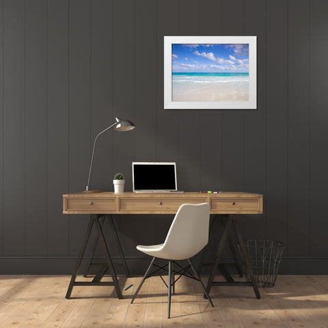 Cancun beach-Mexico White Modern Wood Framed Art Print by Frank, Assaf