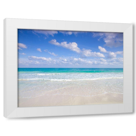 Cancun beach-Mexico White Modern Wood Framed Art Print by Frank, Assaf