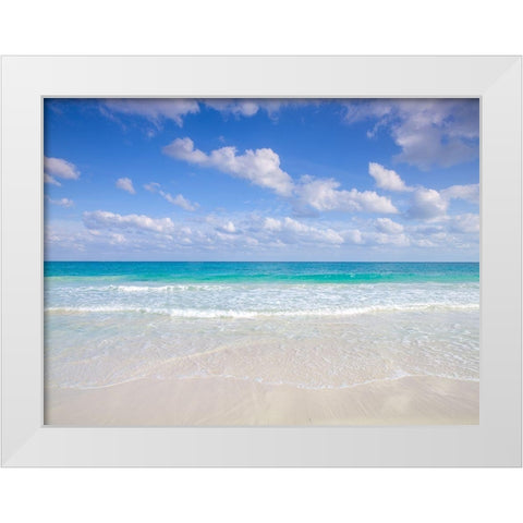 Cancun beach-Mexico White Modern Wood Framed Art Print by Frank, Assaf