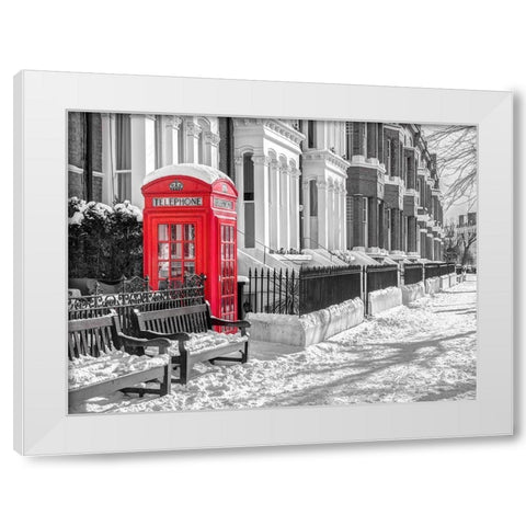 Maida Vale in snow-London White Modern Wood Framed Art Print by Frank, Assaf