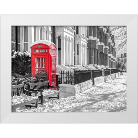 Maida Vale in snow-London White Modern Wood Framed Art Print by Frank, Assaf