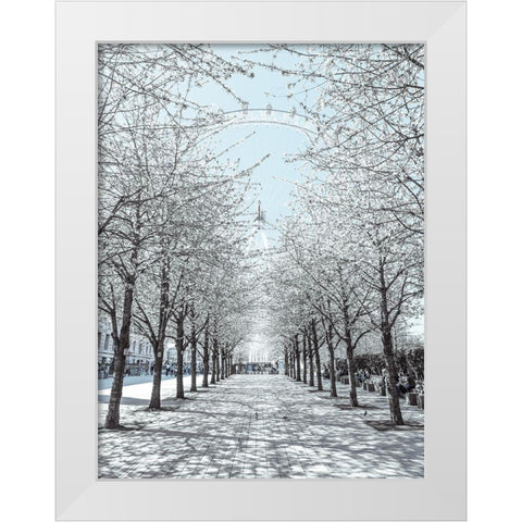 Millennium Wheel-London-UK White Modern Wood Framed Art Print by Frank, Assaf