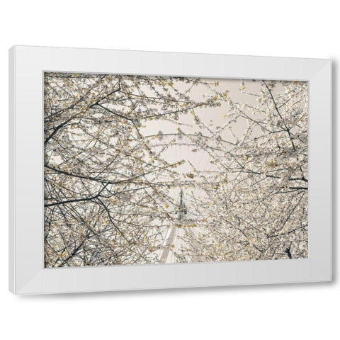 Millennium Wheel-London White Modern Wood Framed Art Print by Frank, Assaf