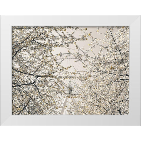 Millennium Wheel-London White Modern Wood Framed Art Print by Frank, Assaf