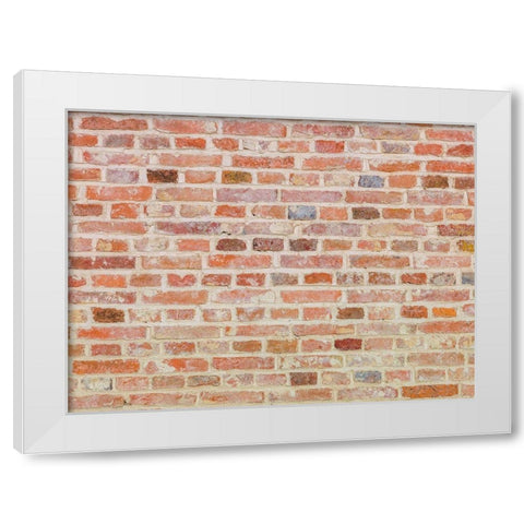 Brick Wall White Modern Wood Framed Art Print by Frank, Assaf