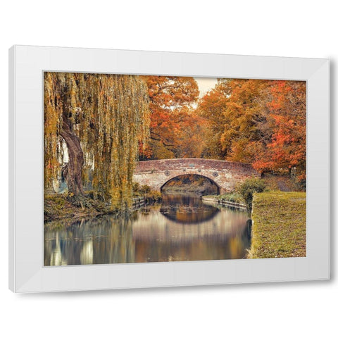 Bridge over a canal White Modern Wood Framed Art Print by Frank, Assaf