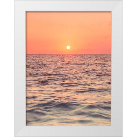 Sunset on the beach White Modern Wood Framed Art Print by Frank, Assaf