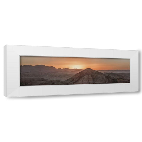 Ramon Crater-Negev-Israel White Modern Wood Framed Art Print by Frank, Assaf