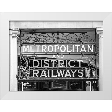 Metropolitan and district railways White Modern Wood Framed Art Print by Frank, Assaf
