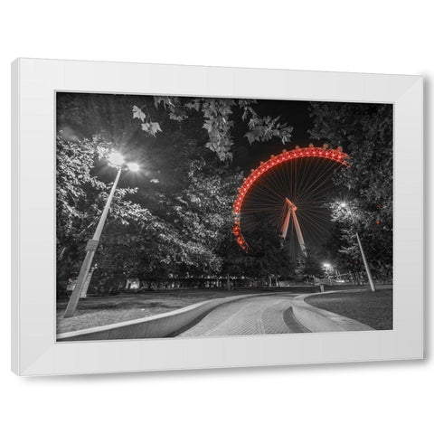 London eye at night White Modern Wood Framed Art Print by Frank, Assaf