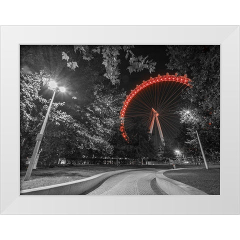 London eye at night White Modern Wood Framed Art Print by Frank, Assaf