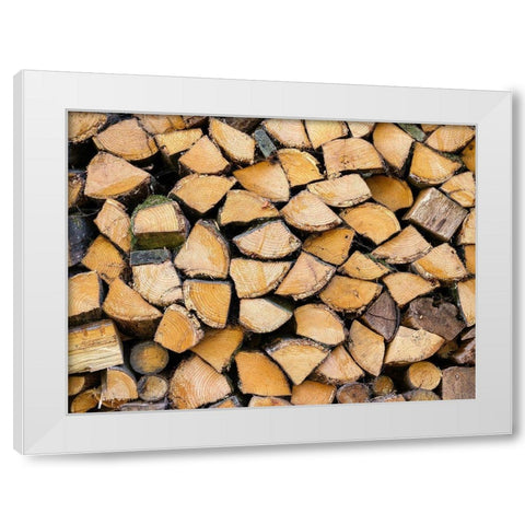 Wood logs White Modern Wood Framed Art Print by Frank, Assaf