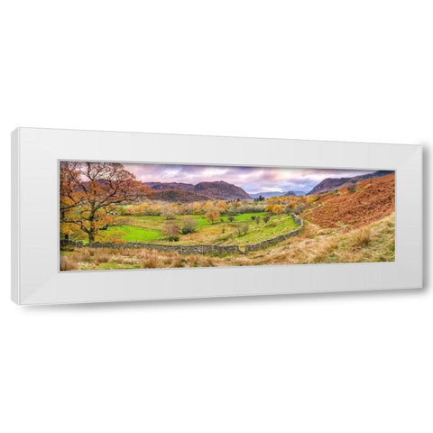 Panorama of lake district White Modern Wood Framed Art Print by Frank, Assaf