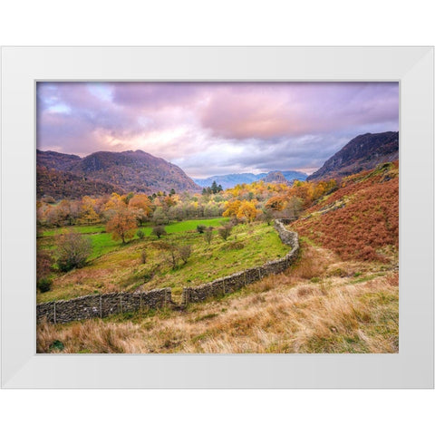 Castle Crag-Lake District White Modern Wood Framed Art Print by Frank, Assaf