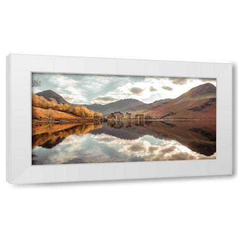 Still Lake-Lake District White Modern Wood Framed Art Print by Frank, Assaf