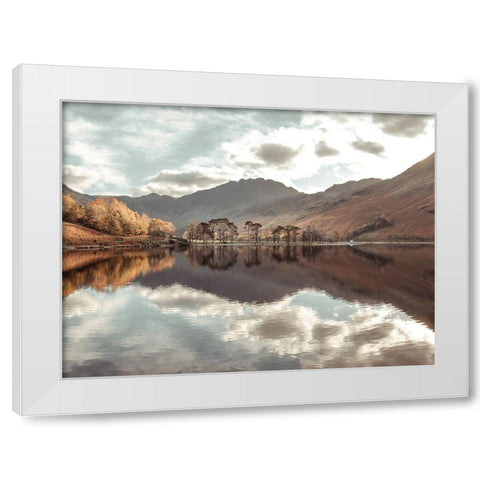 Still Lake-Lake District White Modern Wood Framed Art Print by Frank, Assaf