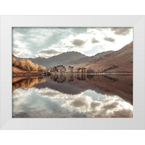 Still Lake-Lake District White Modern Wood Framed Art Print by Frank, Assaf