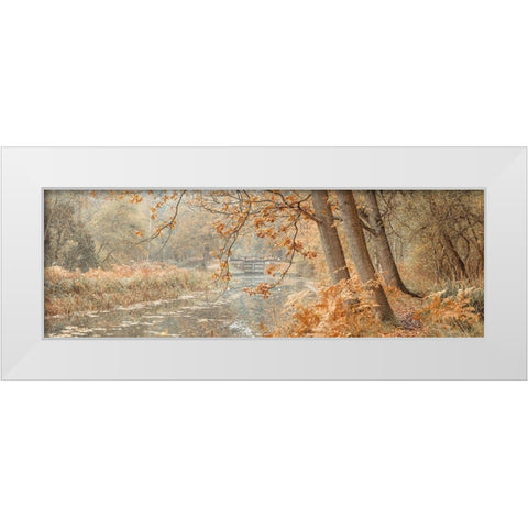 Canal through a forest White Modern Wood Framed Art Print by Frank, Assaf