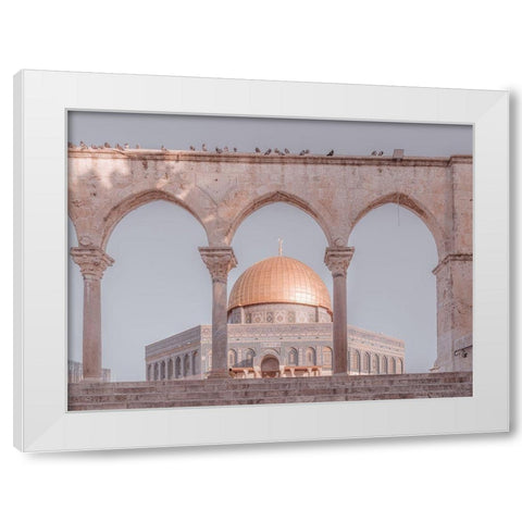 Al-Aqsa Mosque-Jerusalem White Modern Wood Framed Art Print by Frank, Assaf