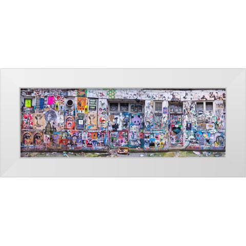 Graffiti-Lane-London White Modern Wood Framed Art Print by Frank, Assaf