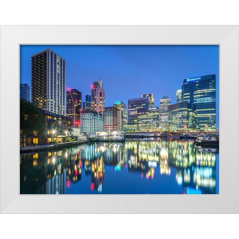 City of-reflection White Modern Wood Framed Art Print by Frank, Assaf