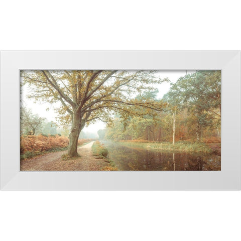 Canal on a autumn day White Modern Wood Framed Art Print by Frank, Assaf