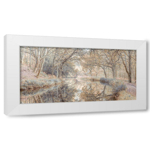Canal through forest White Modern Wood Framed Art Print by Frank, Assaf
