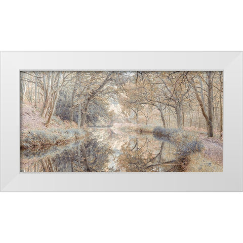Canal through forest White Modern Wood Framed Art Print by Frank, Assaf