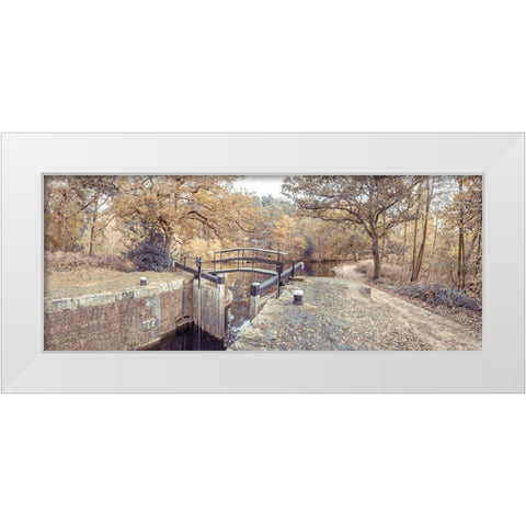 Canal lock White Modern Wood Framed Art Print by Frank, Assaf
