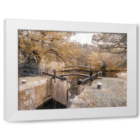 Canal lock White Modern Wood Framed Art Print by Frank, Assaf