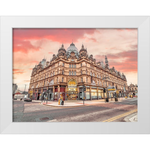 Leeds Kirkgate Market White Modern Wood Framed Art Print by Frank, Assaf