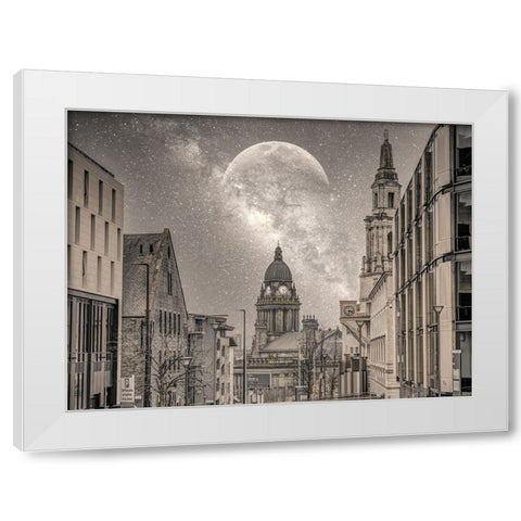 Leeds starry night White Modern Wood Framed Art Print by Frank, Assaf