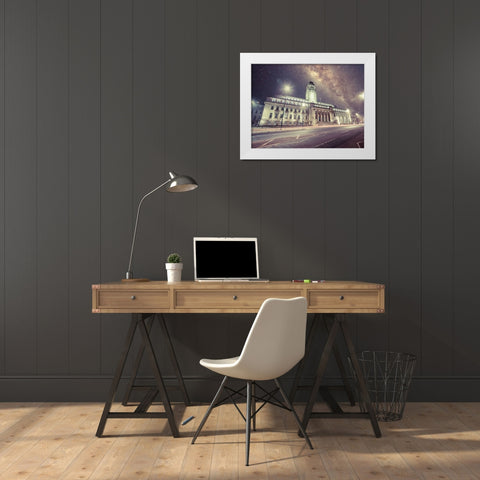 Leeds starry night White Modern Wood Framed Art Print by Frank, Assaf