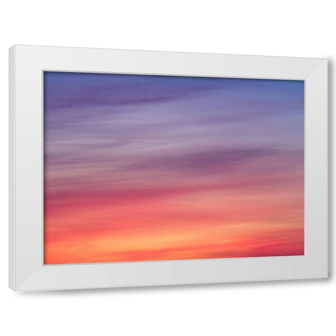 Colourful skies at sunset White Modern Wood Framed Art Print by Frank, Assaf