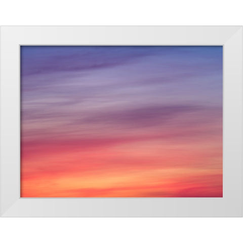 Colourful skies at sunset White Modern Wood Framed Art Print by Frank, Assaf